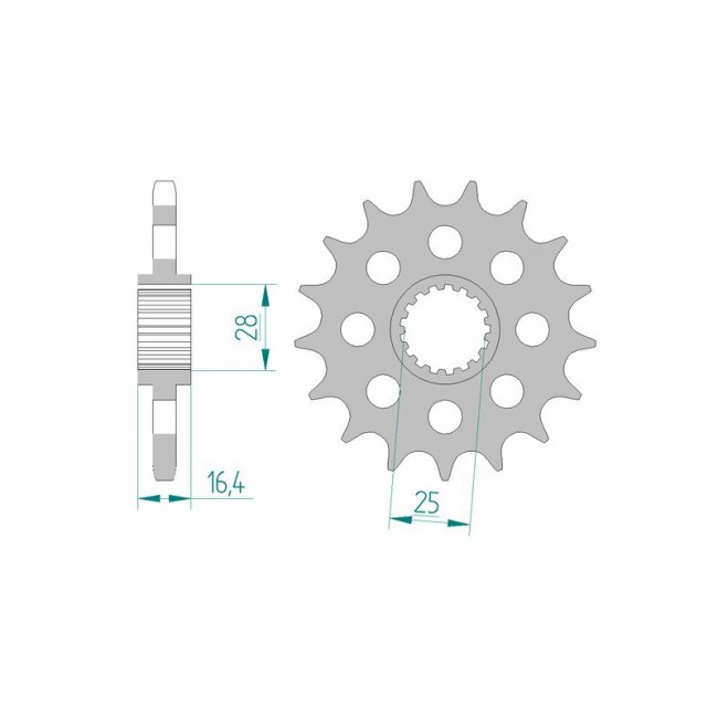 Pignon AFAM Acier 61800 - 525