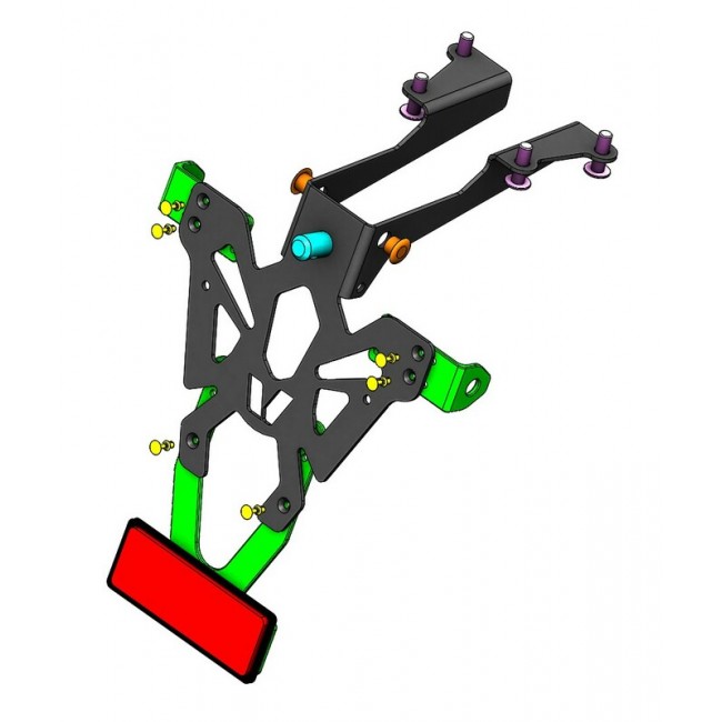 Support de plaque Vparts - Yamaha MT09 2013 à 2016