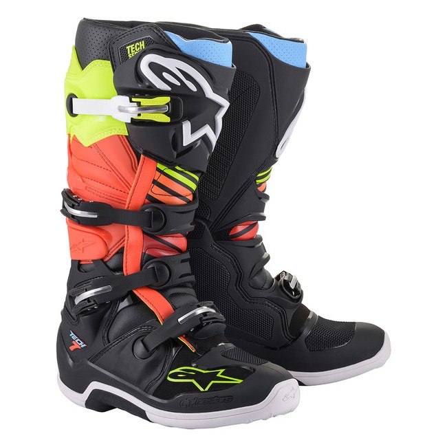 BOTTES TECH 7 ALPINESTARS NOIR ORANGE ET JAUNE