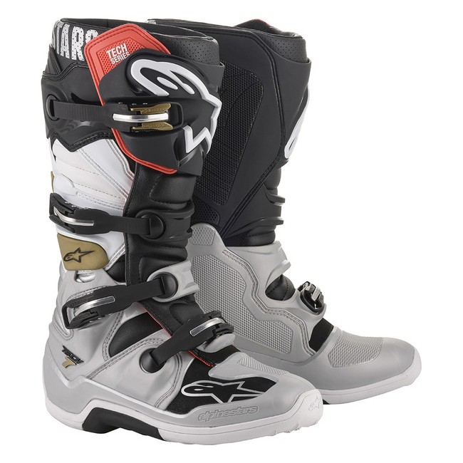 BOTTES TECH 7 ALPINESTARS NOIR/ GRIS/ BLANC / OR