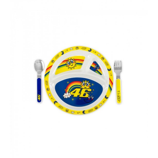 Ensemble assiette couverts bébé Sun and Moon VR46 Officiel MotoGP