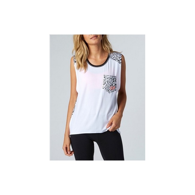 T-shirt Fox femme blanc et gris