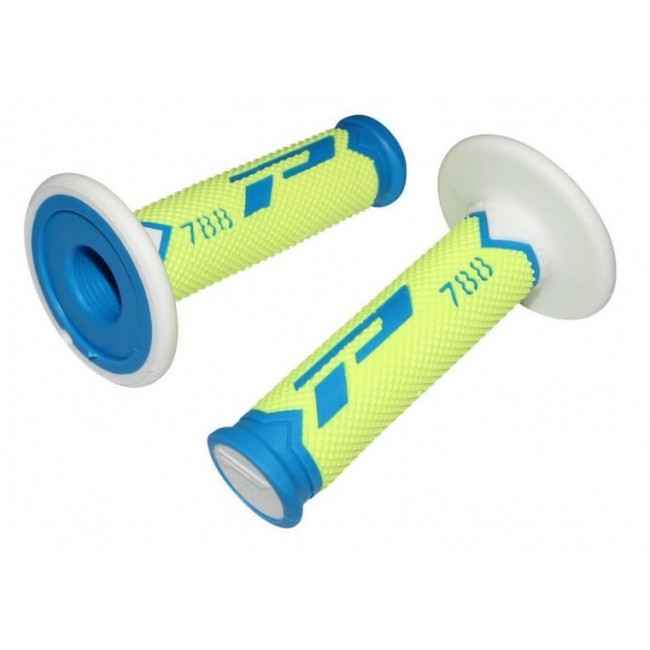 Poignées Progrip 788 Bleu/ Jaune/ Blanc pour cross