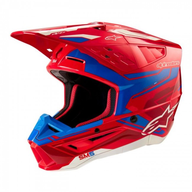 CASQUE Cross Alpinestars S-M5 ACTION Rouge vif Bleu