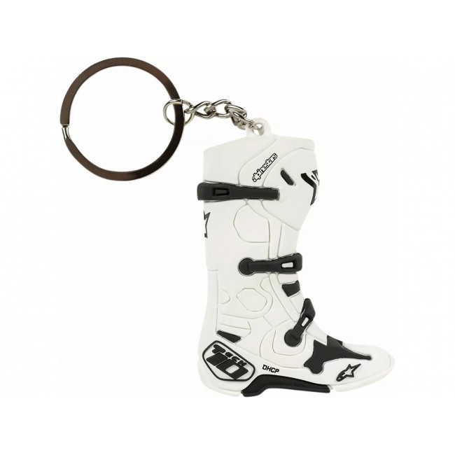 Porte-clés bottes de moto blanche