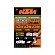 Feuille d'autocollants KTM