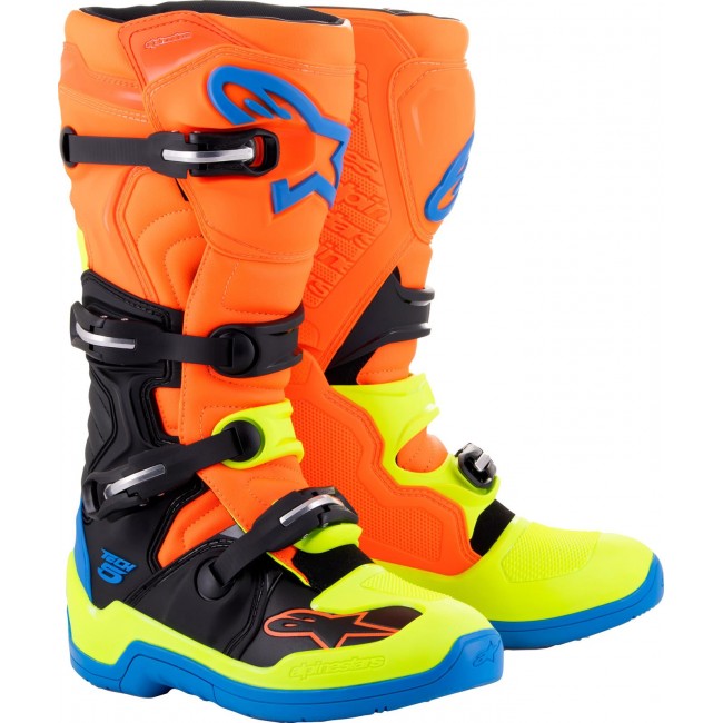 Bottes Alpinestars TECH 5 ORANGE FLUO ENAMEL BLUE YEL FL